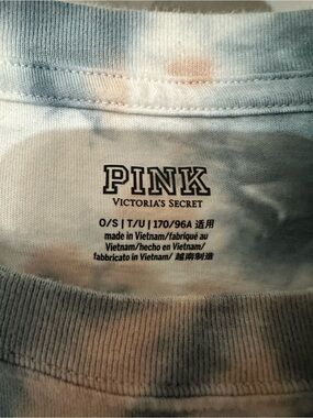 PINK Victoria's Secret Tie-Dye Tee - Pastel Blue & Peach